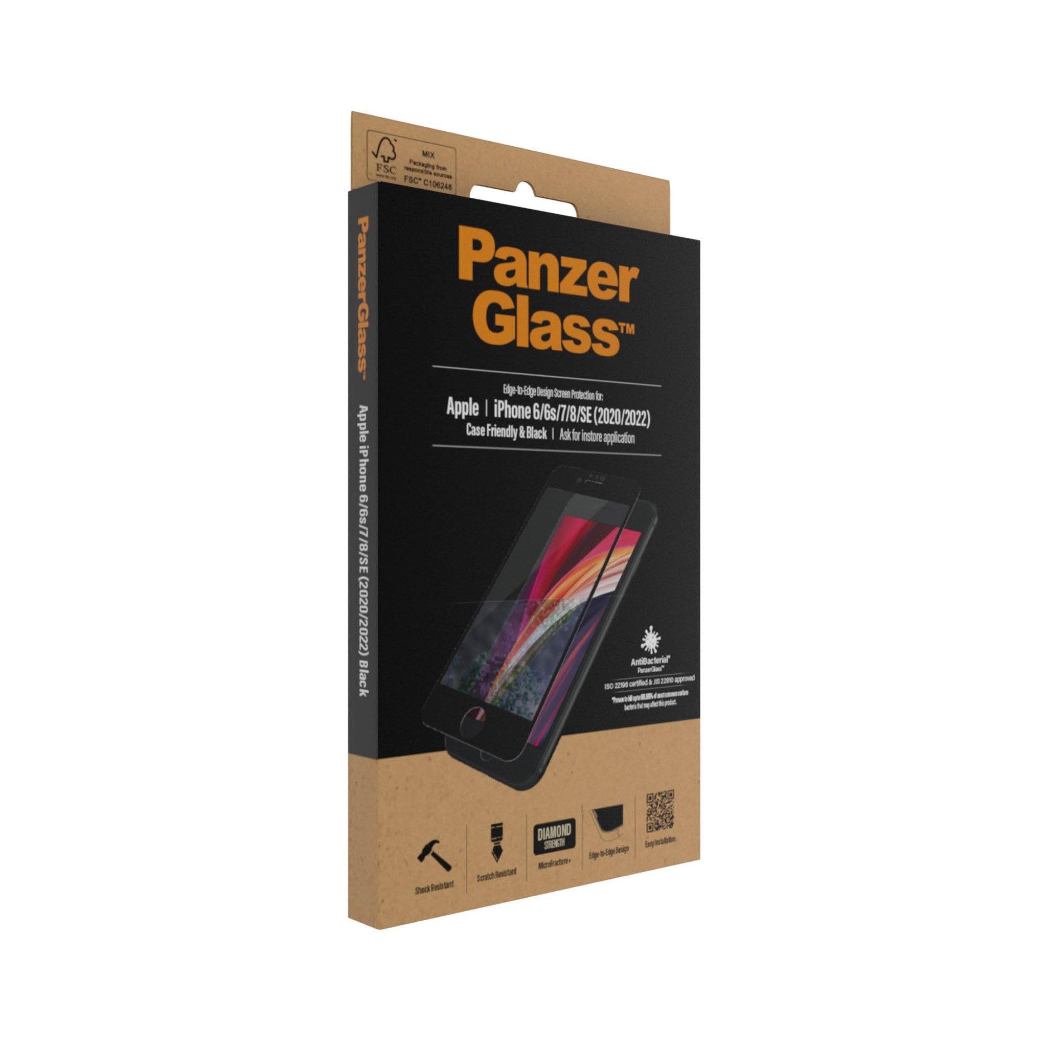 PanzerGlass® Skærmbeskyttelse iPhone 8 | 7 | 6s | 6 | SE (2020/2022) | Edge-to-Edge